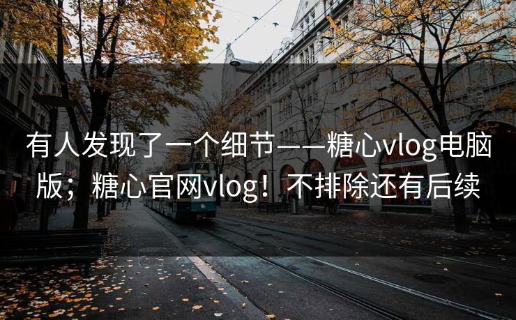 有人发现了一个细节——糖心vlog电脑版；糖心官网vlog！不排除还有后续